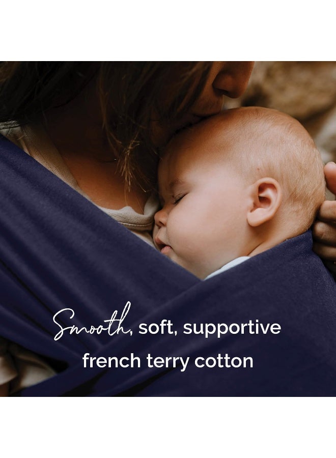 Boba Baby Wrap Carrier - Original Baby Sling Carrier for Newborns (7-35 lbs), Soft, Secure, Hands-Free & Ergonomic, Ideal for Comfortable Bonding, New Parents (Navy Blue) - Image 4